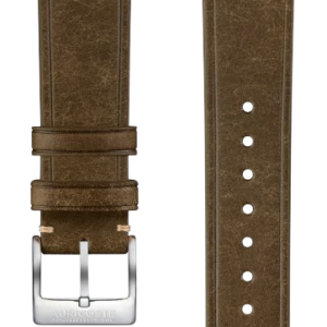 Bracelet en cuir de Veau Kaki - Boucle acier – 20 mm – Pompes rapides