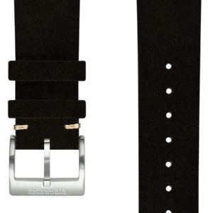 Bracelet veau velours noir - Boucle acier – 20mm – Pompes rapides