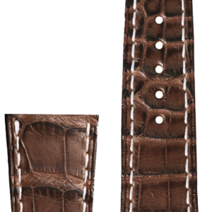 Bracelet Alligator Brun - Boucle déployante acier – 22mm